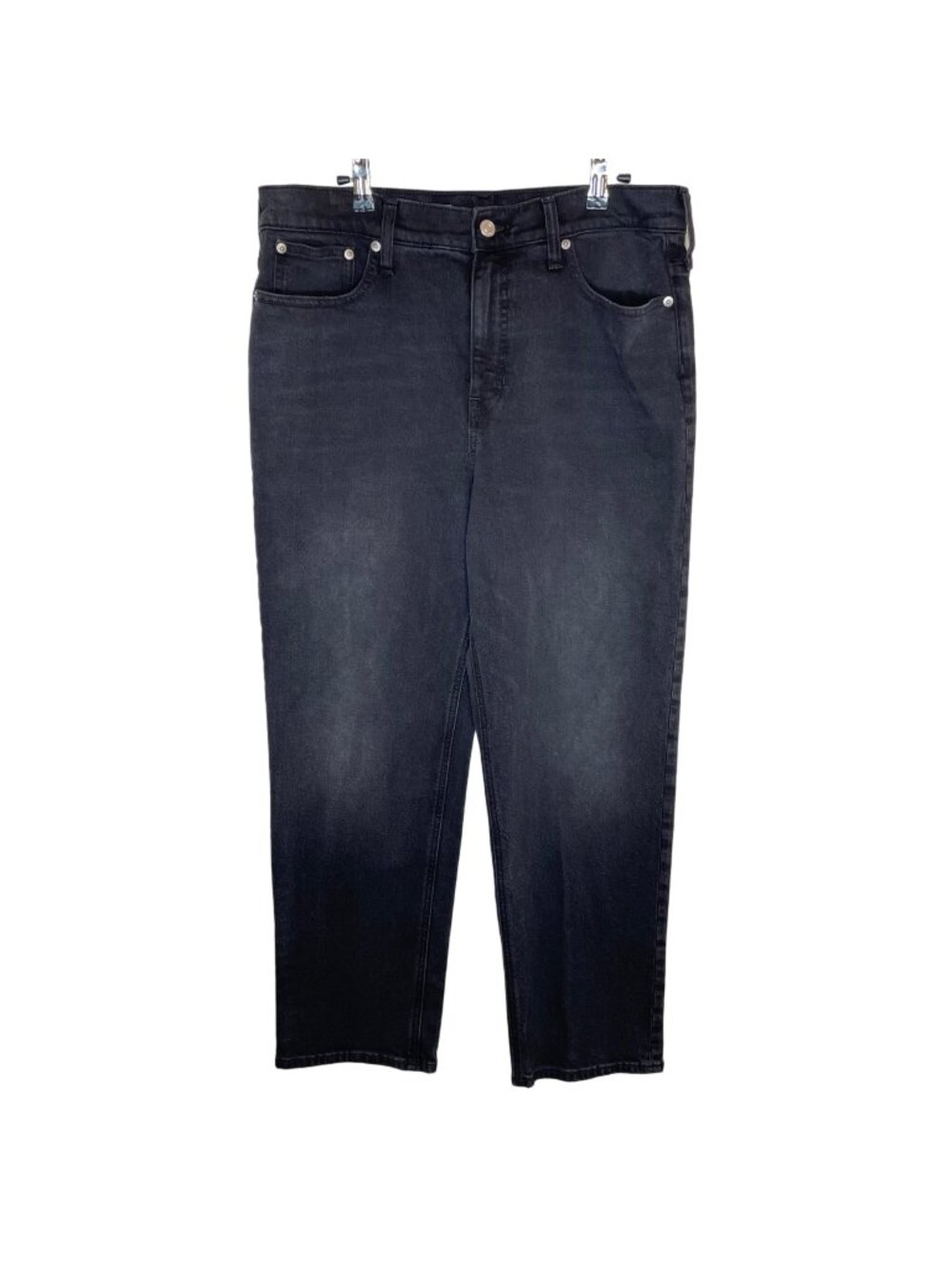 J. Crew Straight Organic Cotton Black Wash Jeans, 31